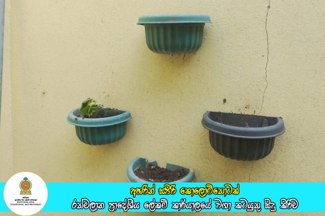 අහරින් සපිරි කොලොමිතොටක් වැඩ සටහනේ රාජ්‍ය ආයතන පරිශයේ වගා කටයුතු සිදු කිරිම
